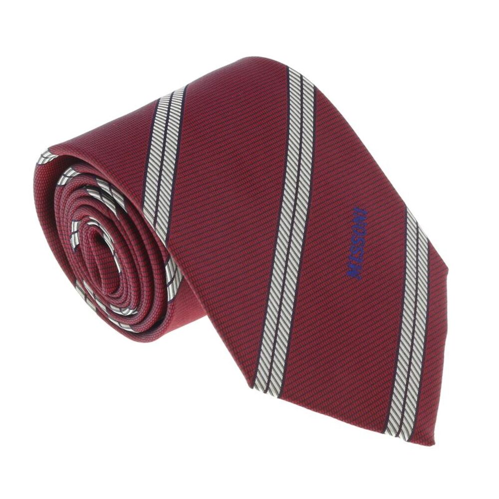 Missoni U4969 Red/Gold Regimental 100% Silk Tie